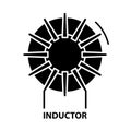 Inductor icon, black vector sign with editable strokes, concept illustration