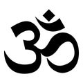 Induism symbol Om sign icon black color illustration flat style simple image Royalty Free Stock Photo