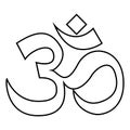 Induism symbol Om sign icon black color illustration flat style simple image