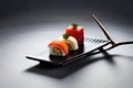 Savor the Flavors: Macro Shot of Minimalist-Style Sushi in Gourmet Food Photography with Generative AI