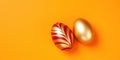 Elevate Your Easter Celebrations with This Exquisite Set of Gold and Red Artistic Easter Eggs Royalty Free Stock Photo