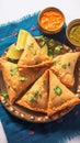 Indulge the classic snack combo of Veg Samosa and Jalebi.