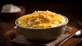 Creamy Mac and Cheese with Breadcrumbs on White Plate Royalty Free Stock Photo