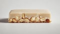 Creamy Nutty Bar with Almonds and Peanuts on Neutral Background Royalty Free Stock Photo
