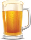 Refreshing Lager Beer in a Frothy Mug - Transparent Background, Hand draw Clipart style