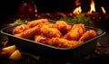 Savor the Irresistible Delight of Golden Crispy Chicken Classic Nuggets & Tenders Meal in a Convenient Box - AI Generative