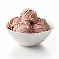Indulge in Decadence: Creamy Chocolate Ice Cream in a Dreamy White Bowl