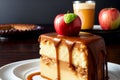 Indulge in the Decadent Delights of Apple Caramel Cake.AI Generated