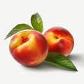 A Taste of Perfection Realistic Peaches on a White Background Royalty Free Stock Photo