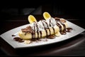 Indulge in Delight: Top-Down Banana Split Dessert Temptation