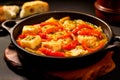 Bacalao al ajoarriero - Codfish cooked with garlic, peppers, and olive oil, a specialty of Navarre