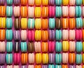 colorful macarons French biscuit with rainbow thick vertical stripes bold chromaticity wallpaper background