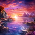 Sunset Mirage: A Dreamlike Evening Scene