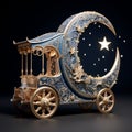 Decorated wedding vehicle with a celestial theme