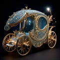 Decorated wedding vehicle with a celestial theme