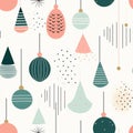 Indulge in the festivities with this minimalistic seamless pattern inspired by Christmas decorations.