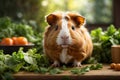 Lettuce Feast: Cute and Charming Guinea Pig\'s Snack Time