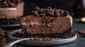 A rich and creamy chocolate cheesecake with an Oreo crust created with Generative AI Royalty Free Stock Photo
