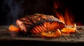Charred Perfection: Grilled Salmon on a Black Canvas