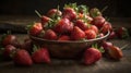 A plump and sweet strawberry perfect for dipping in chocolate or baking into pies created with Generative AI