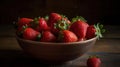 A plump and sweet strawberry perfect for dipping in chocolate or baking into pies created with Generative AI