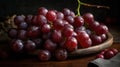 A bunch of vibrant red grapes great for snacking or served with cheese created with Generative AI