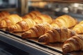 Indulge in the mouthwatering detail of freshly baked croissants, their golden and flaky perfection inviting a tempting bite. Ai