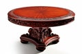 Elegant Majesty: Opulent Mahogany Dining Table on White Background