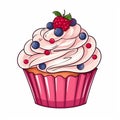 Cupcake Illustration: Sweet and Whimsical Digital Art for Baking Enthusiasts