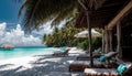 Luxury bungalow lagoon on the beach in Maldives