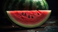 A plump and juicy watermelon slice sweet and refreshing on a hot day created with Generative AI