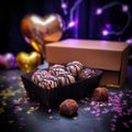 Decadent Chocolate Truffles with Sprinkles Royalty Free Stock Photo