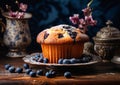 Indulge in Royal Delights: A Collection of Blueberry Muffins and