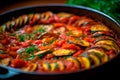 Pisto de Verduras - Spanish ratatouille made with sautÃÂ©ed vegetables and tomato sauce