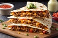 Delicious Cheesy Beef Taco Quesadilla