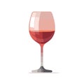 Red Elegance: Wineglass with Red Wine Vector Illustration