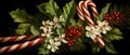 A candy canes and flowers