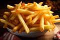 Indulge in the texture and flavor of up close French fries Royalty Free Stock Photo