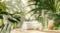 Luxurious Spa Experience with Fresh Towels and Aromatherapy Royalty Free Stock Photo