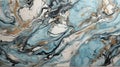 Tranquil Azure Marble: A Serene Panoramic Banner Showcasing an Abstract Marbleized Stone Texture with Cool Cyan Tones - AI Generat