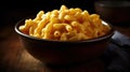 A bowl of creamy cheesy macaroni and cheese created with Generative AI Royalty Free Stock Photo