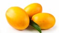 Fresh and Juicy Mango on Pure White Background - Vibrant Tropical Fruit Stock Photo. Royalty Free Stock Photo