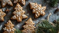 A Feast of Sweet Delights, A Colorful Array of Exquisitely Iced Cookies Adorning a Table