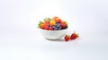 Fresh and Vibrant Bowl of Assorted Fruits - Colorful Healthy Eating Concept on White Background