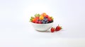 Fresh and Vibrant Bowl of Assorted Fruits - Colorful Healthy Eating Concept on White Background