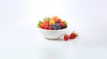 Fresh and Vibrant Bowl of Assorted Fruits - Colorful Healthy Eating Concept on White Background