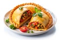 Exquisite Empanada Collection A Gourmet Food Photography Showcase of Flavorful Unwrapped Pastries on a White Plate Royalty Free Stock Photo