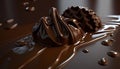 Rich Chocolate Textures. AI Generative.