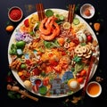 Surreal Montage of Iconic Singaporean Dishes