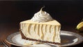 Indulgence on Canvas Celebrating National Banana Lovers Day with a Banana Cream Cheesecake.AI Generated